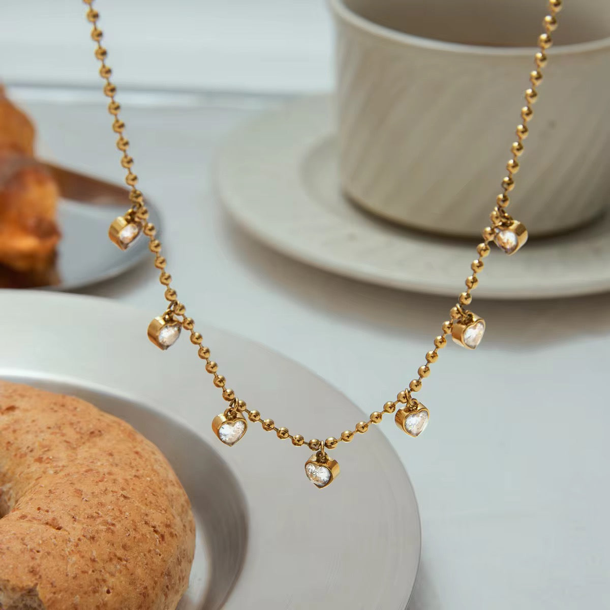 Dainty Heart Drop Necklace