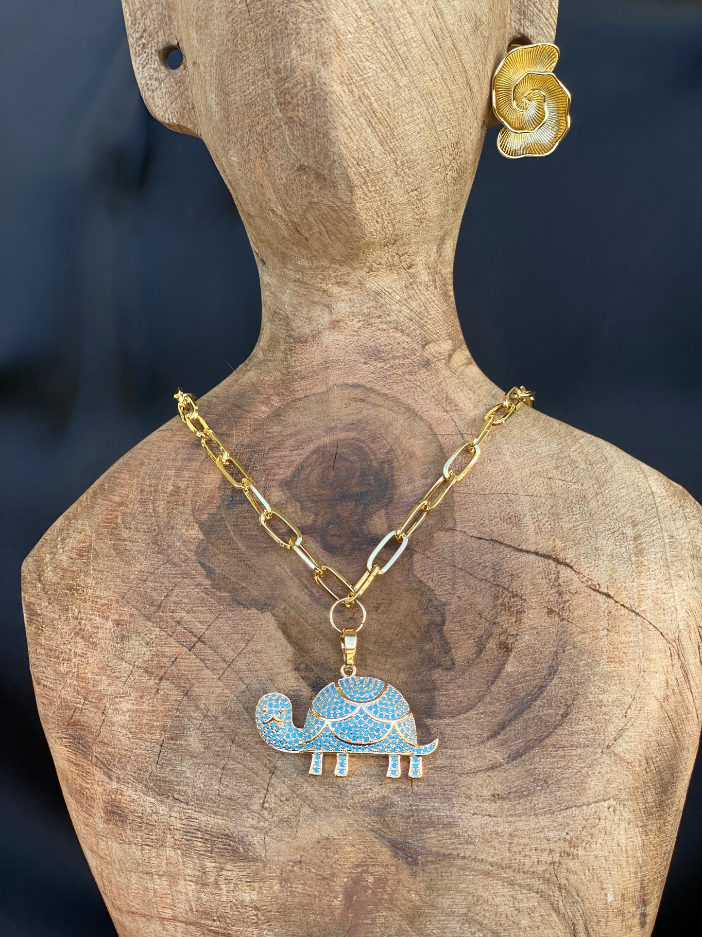 My Turtle is Arizona Sleeping Beauty Turquoise color stone studded