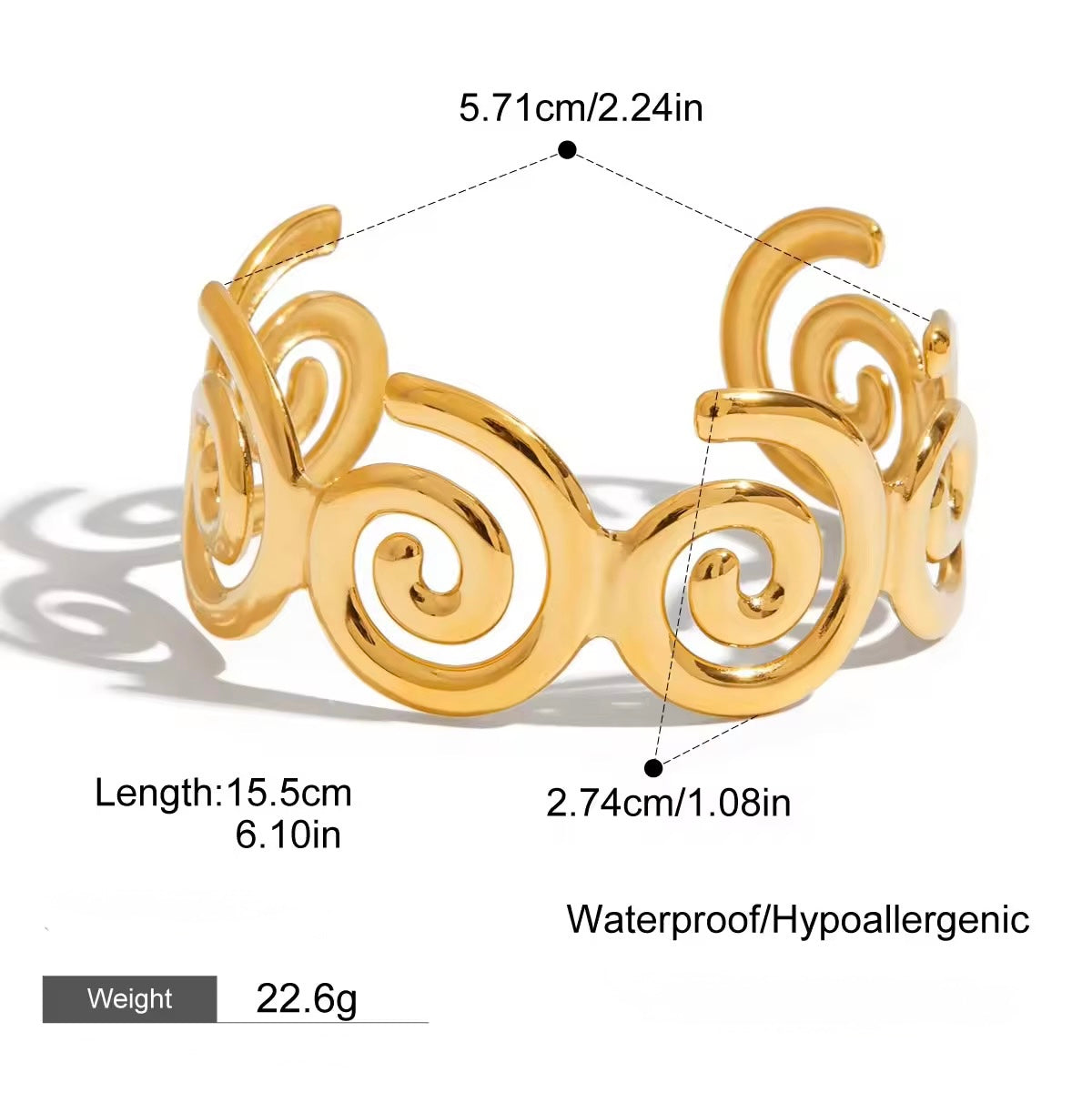 Gold Swirl Cuff
