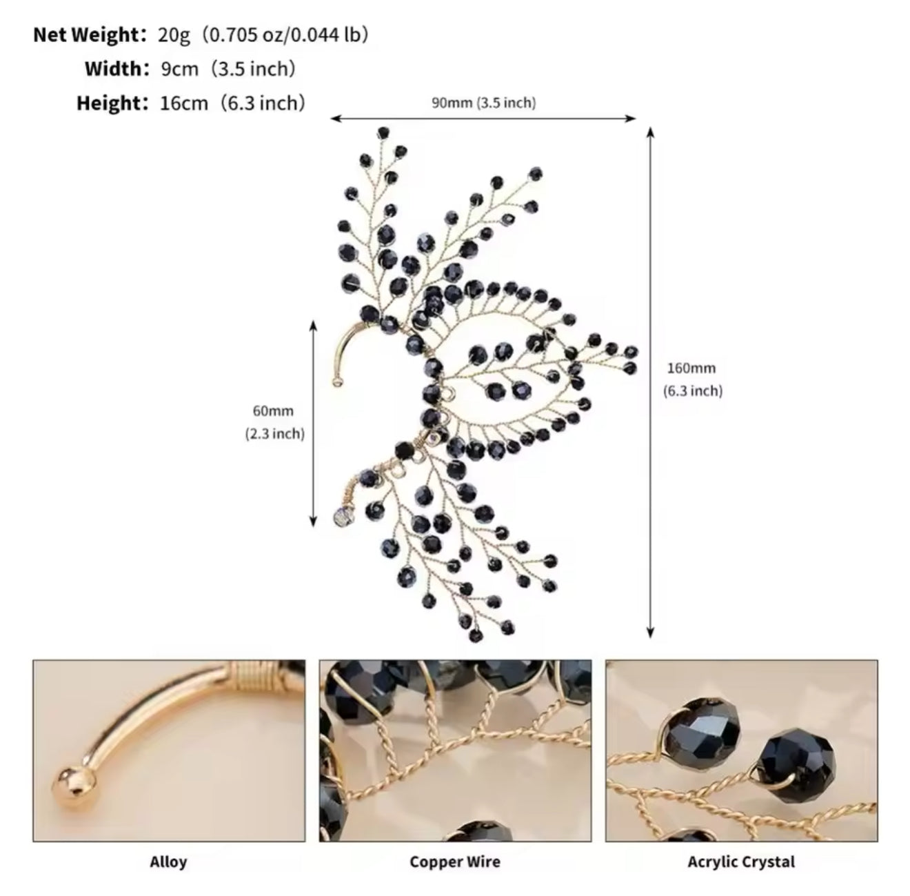 Midnight Mirage (Single Ear Cuff)