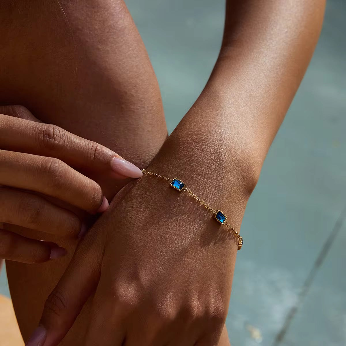 Blue Luxe Link Bracelet