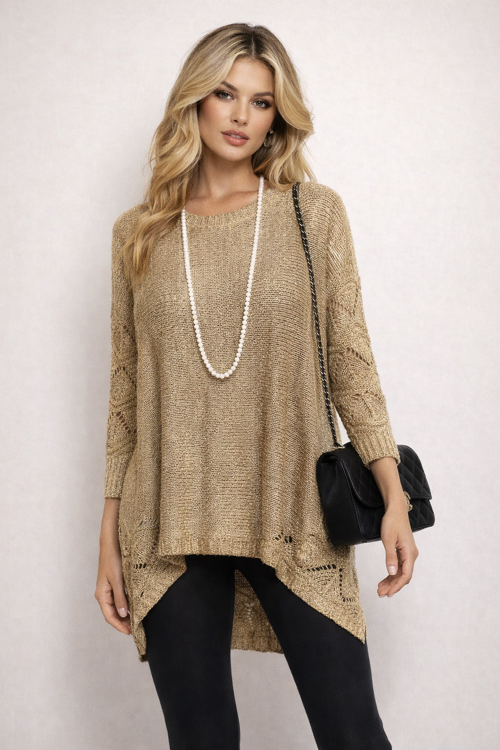 Gold Knit Bling (Full Sleeves)