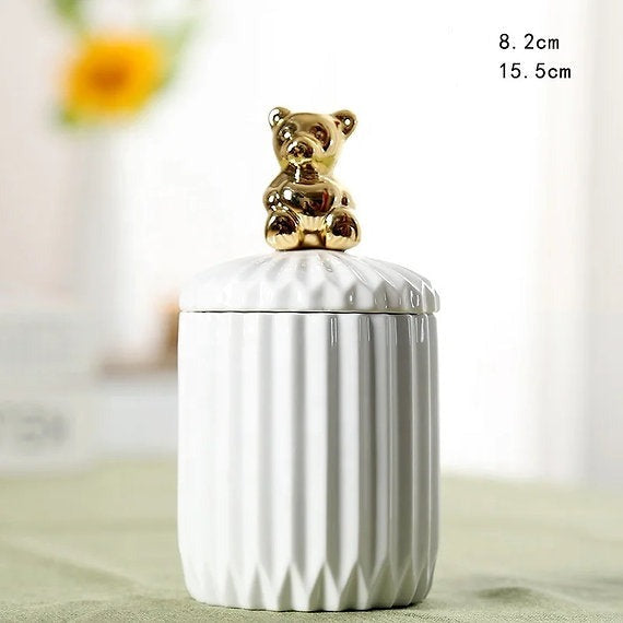 My Teddy Trinket Box (White with Gold Teddy Lid)