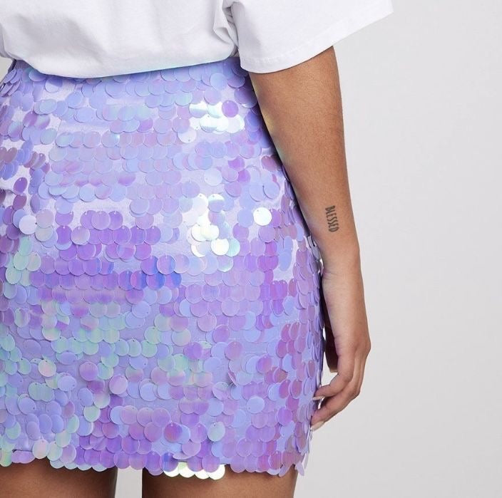 Disc Sequin Mini Skirt