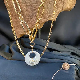 Acetate Circle (White Stone)