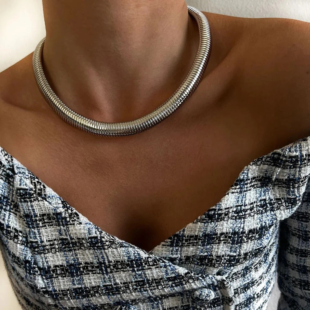 Snake Chain Choker Necklace (Gold & Silver)