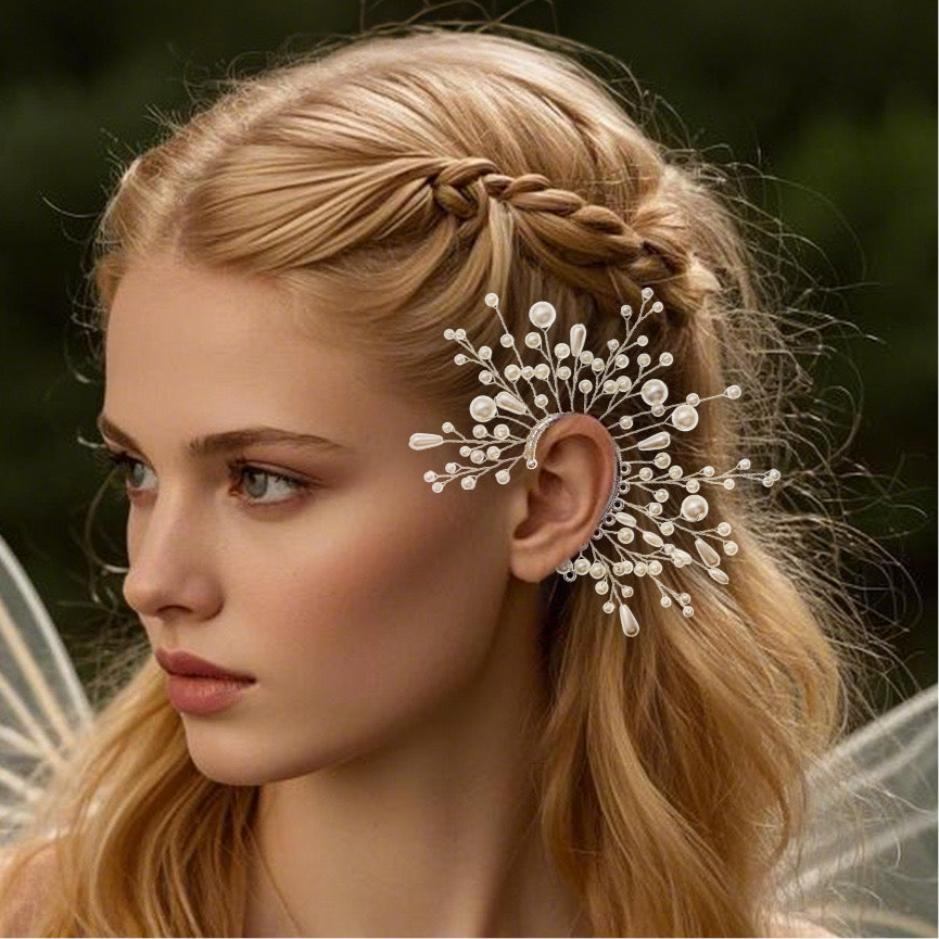 Celestial Bloom Pearl Ear Cuff