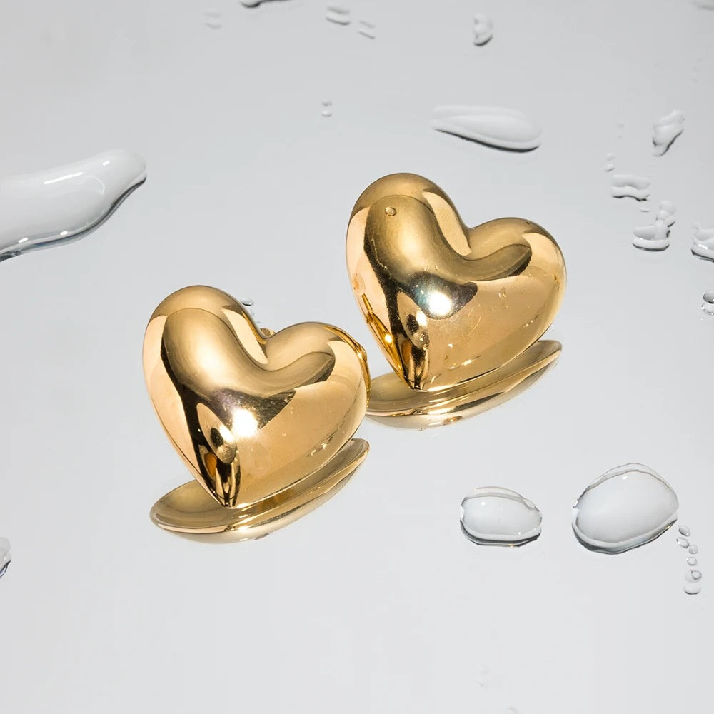 My Jumbo Heart Studs (Gold& Silver)