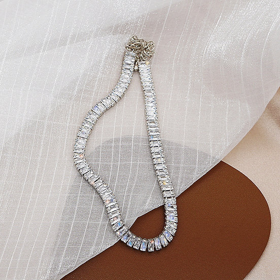 My Rhinestoned Tennis Necklace (Silver)