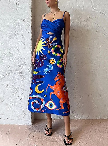 BOHO VIBES DRESS (BLUE)