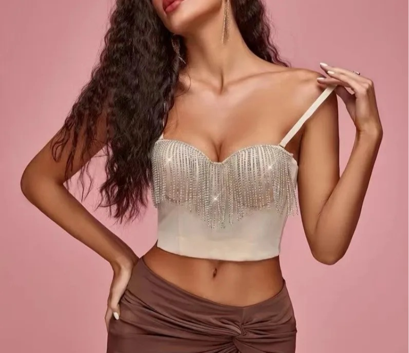Rhinestone Laced Bustier (Skin)
