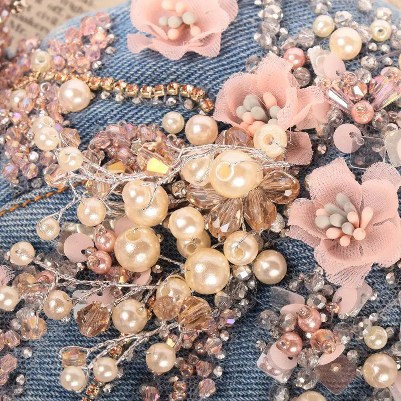 Cherry Blossomed Pearl Studded Corset