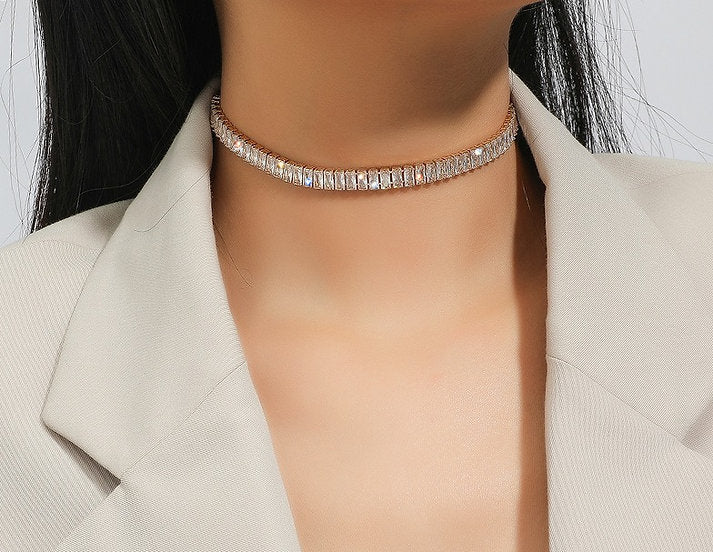 My Rhinestoned Tennis Necklace (Silver)
