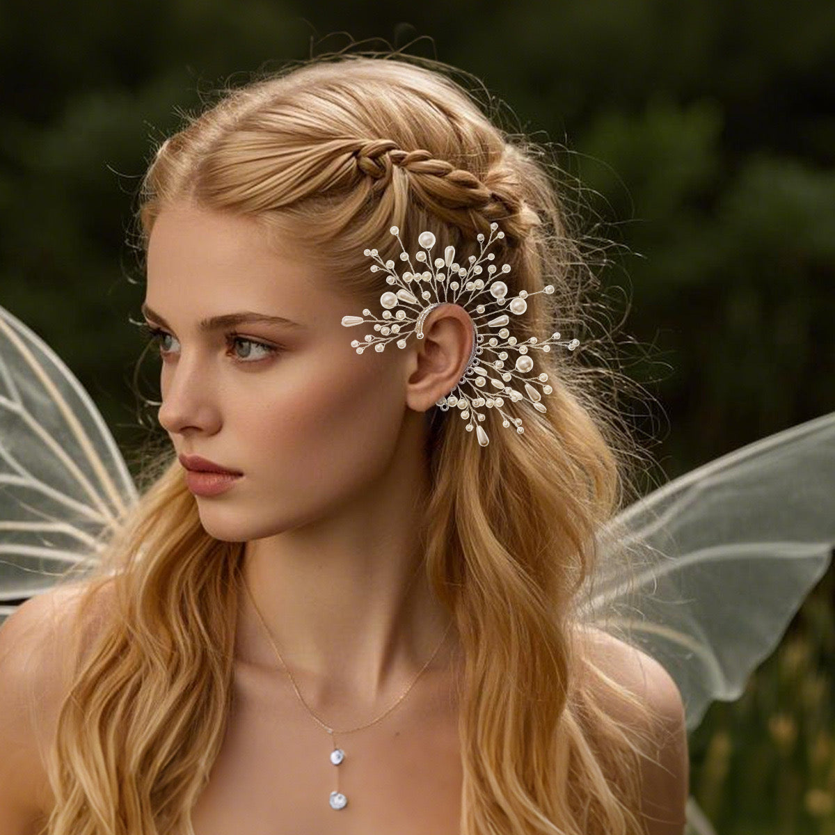 Celestial Bloom Pearl Ear Cuff