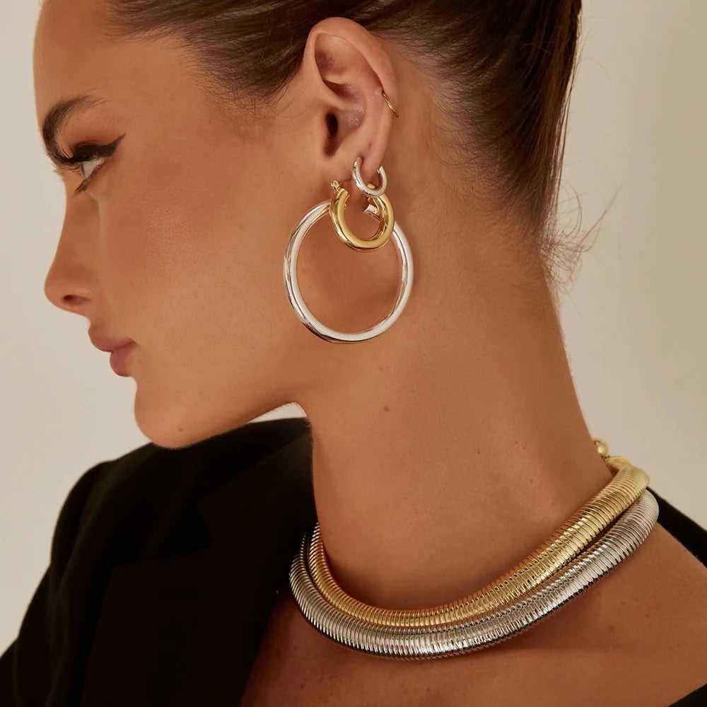 Snake Chain Choker Necklace (Gold & Silver)