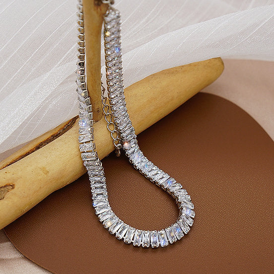My Rhinestoned Tennis Necklace (Silver)