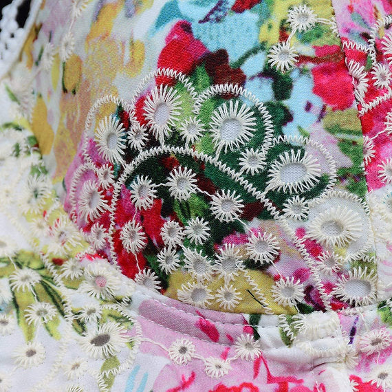 White Floral Bustier (Multicolor)