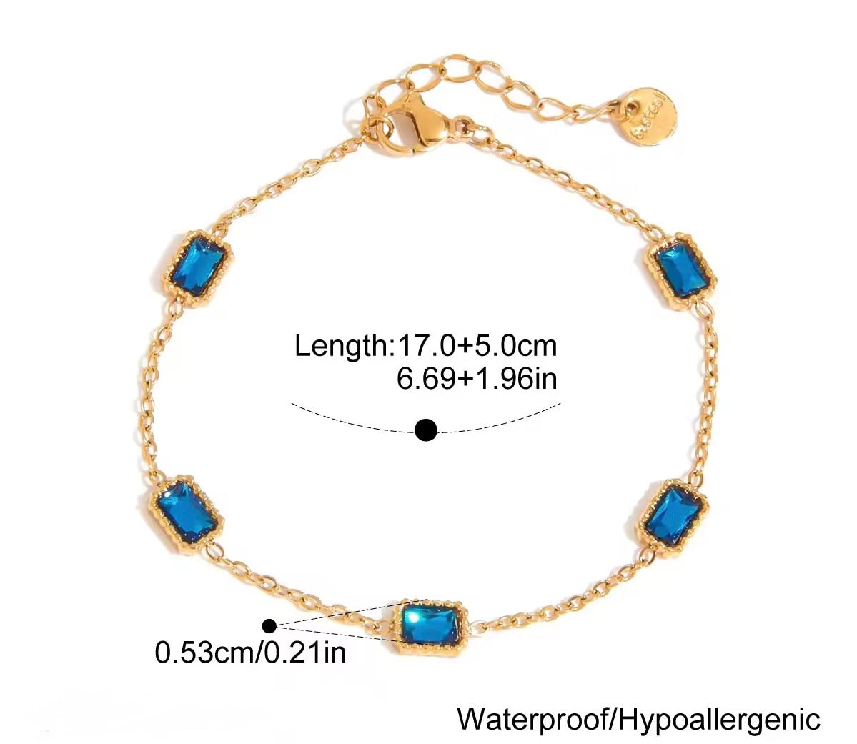 Blue Luxe Link Bracelet