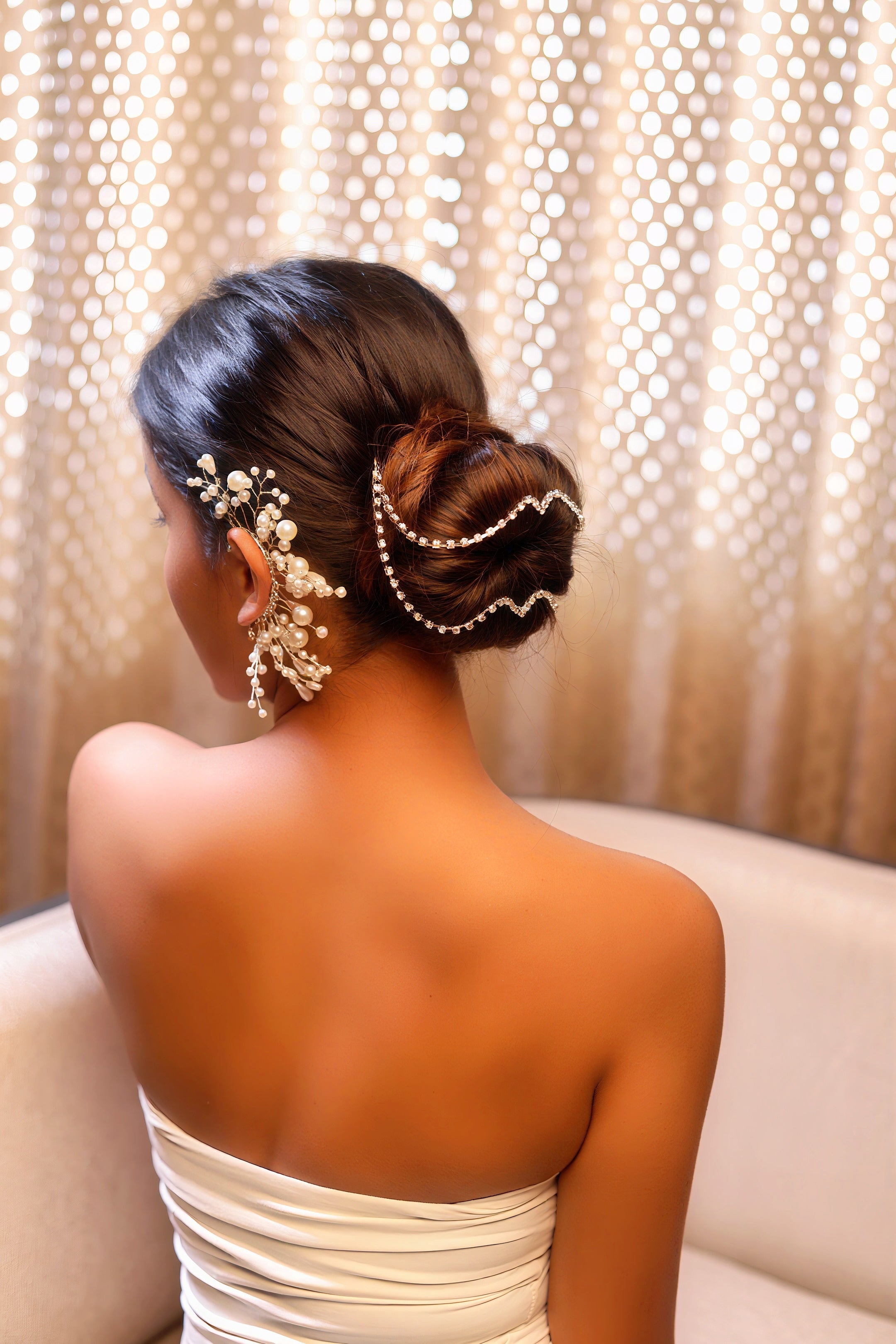 Celestial Bloom Pearl Ear Cuff