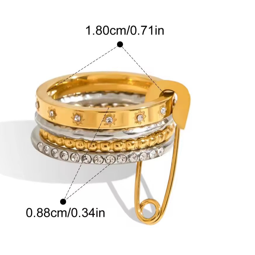 Bling Pin Multi-Layer Ring
