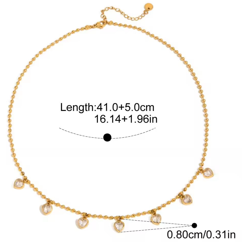 Dainty Heart Drop Necklace