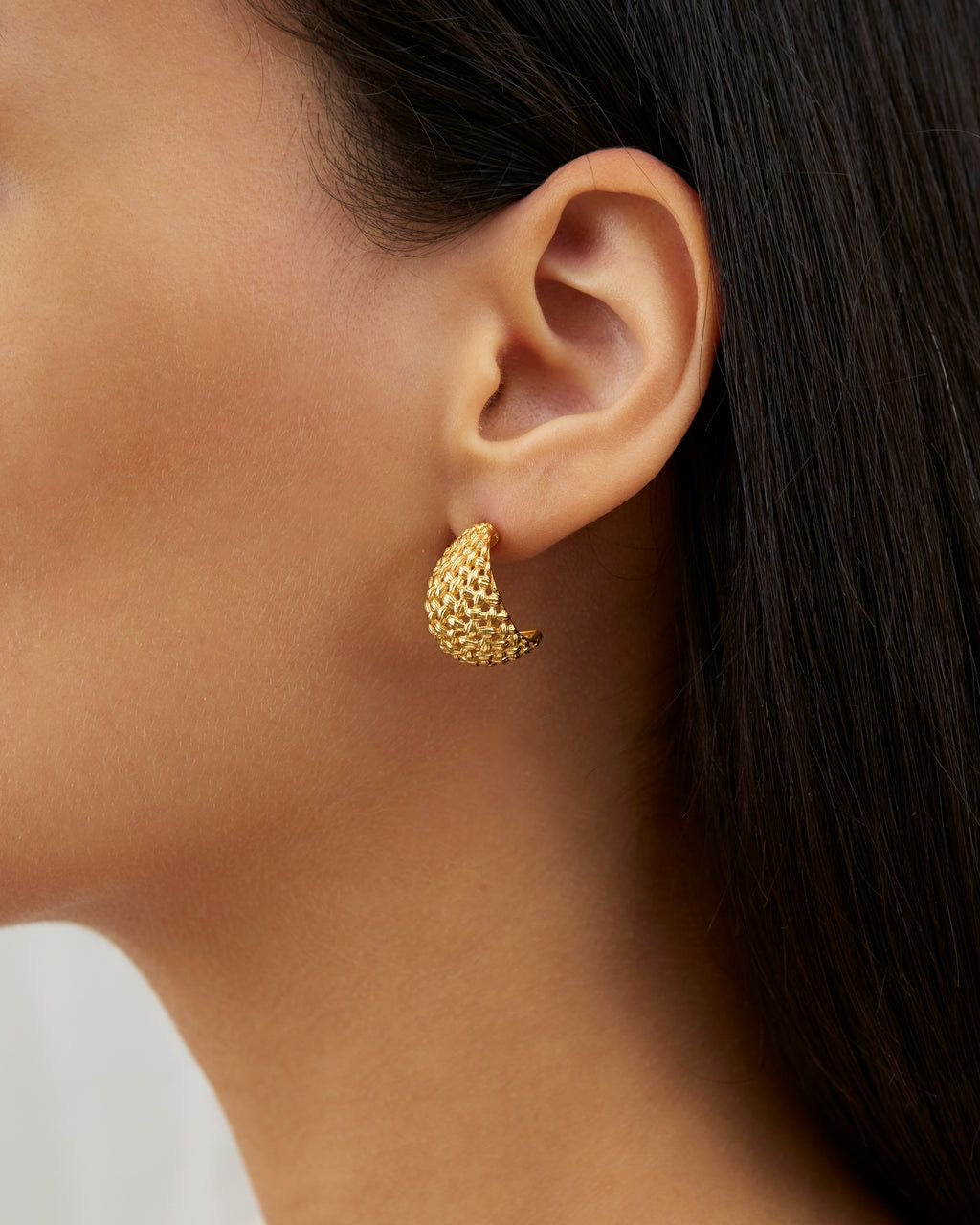 Mesh Half Hoop Earrings