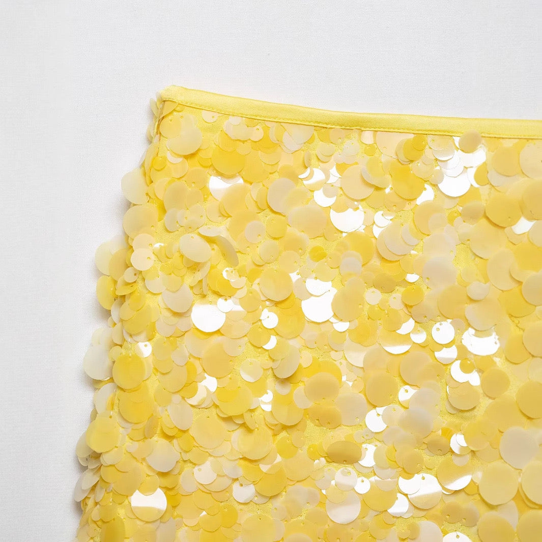 Disc Sequin Mini Skirt