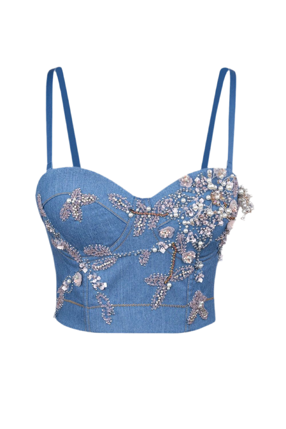 Cherry Blossomed Pearl Studded Corset
