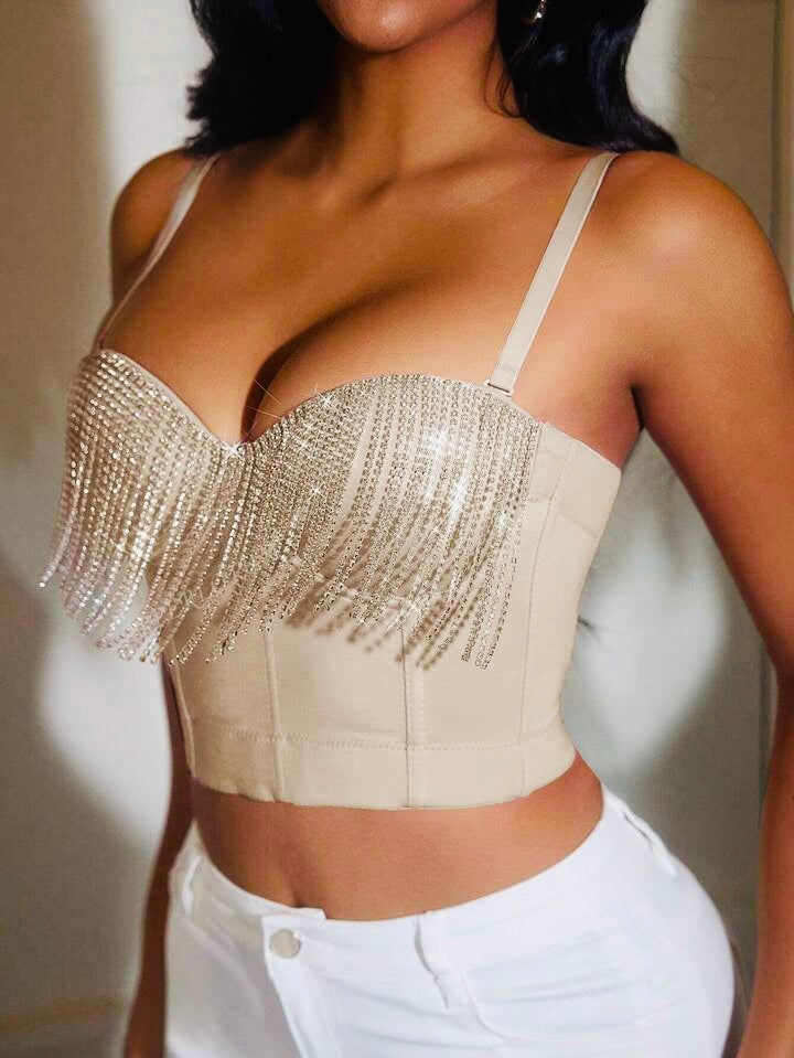 Rhinestone Laced Bustier (Skin)