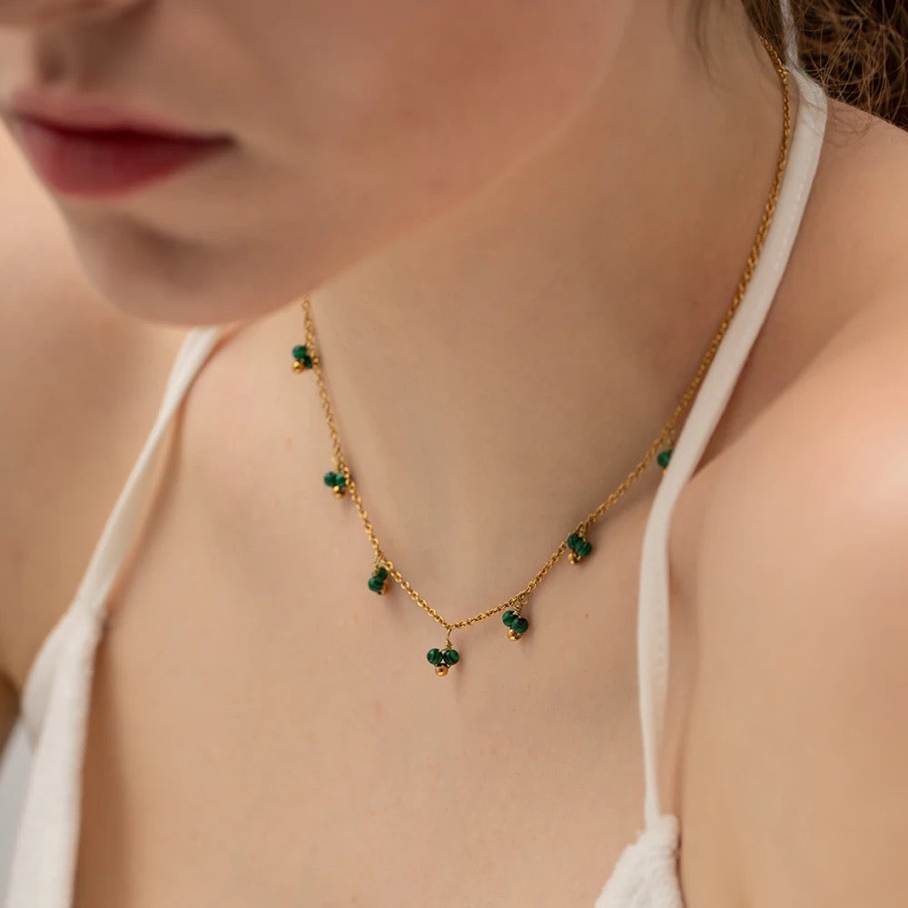 My Green Malachite Charm Necklace