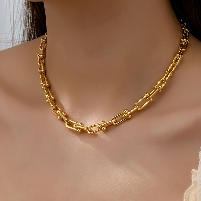U Shape Pin Chain Necklace
