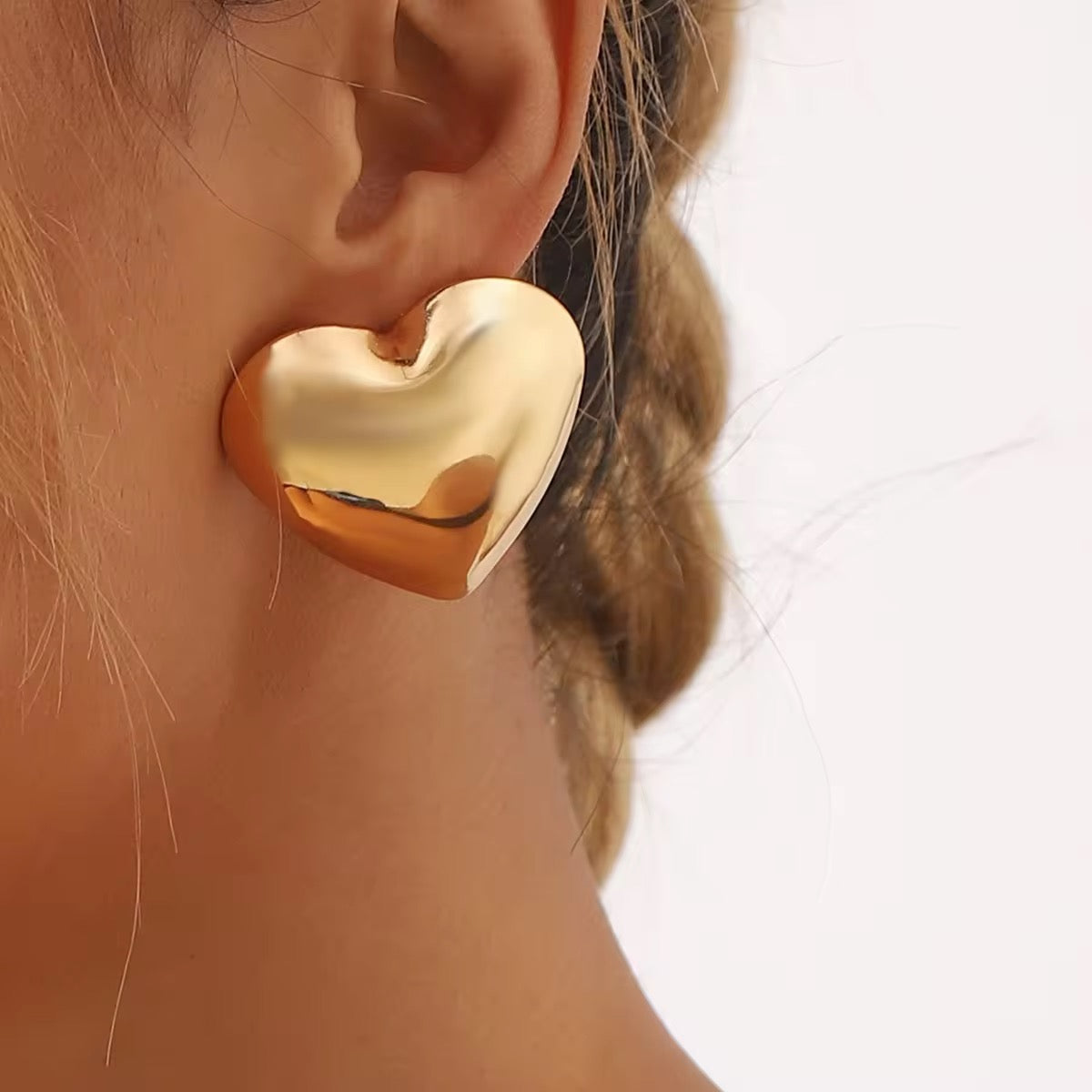 My Jumbo Heart Studs (Gold& Silver)