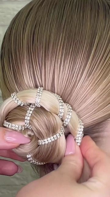 Rhinestone Hair Chain Clip (Silver)