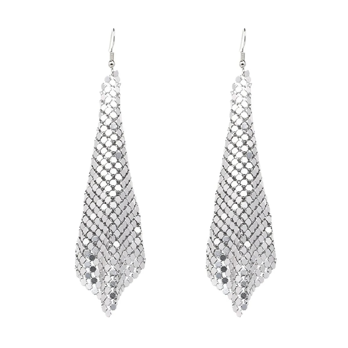 Metal Mesh Tassel Earrings
