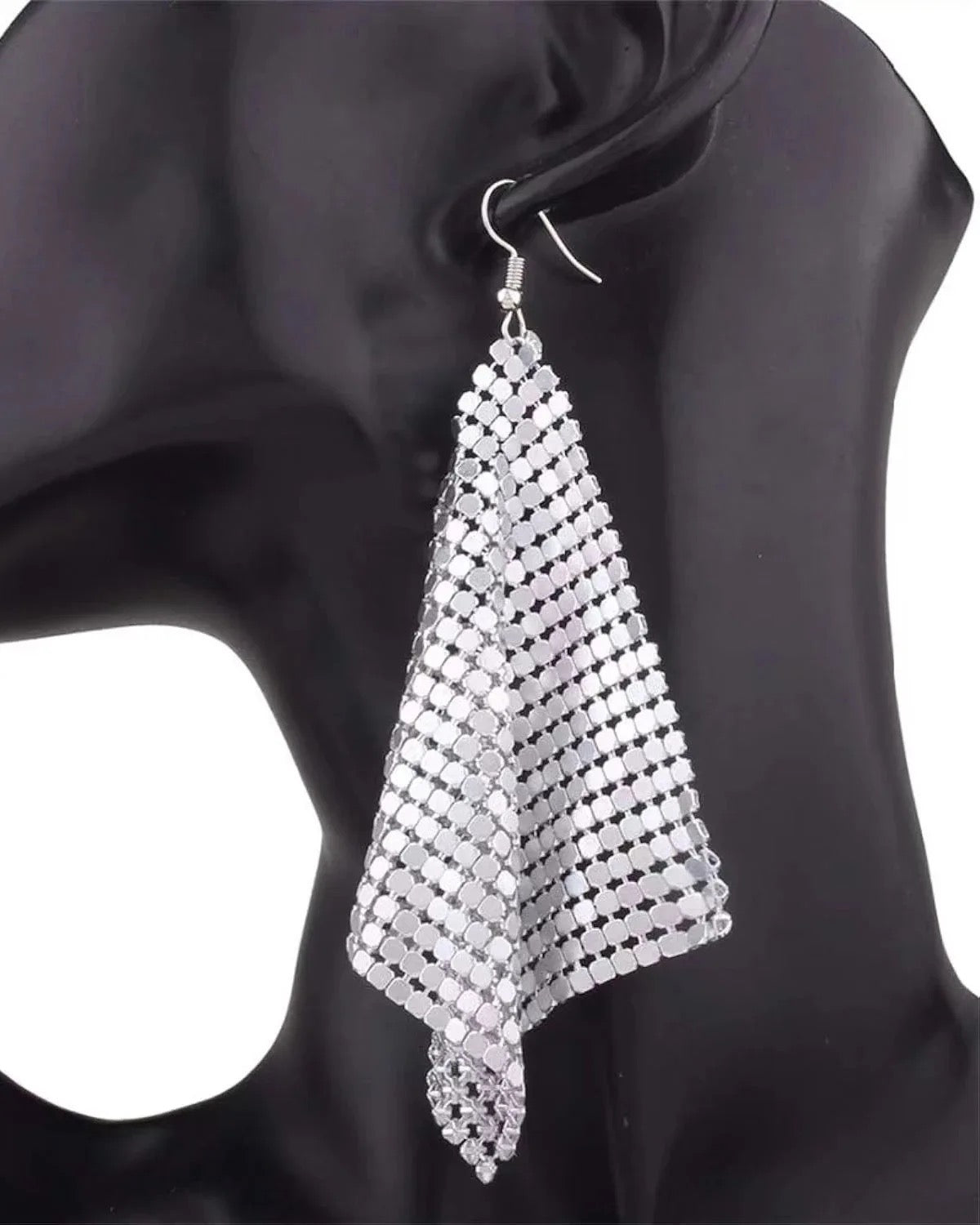 Metal Mesh Tassel Earrings