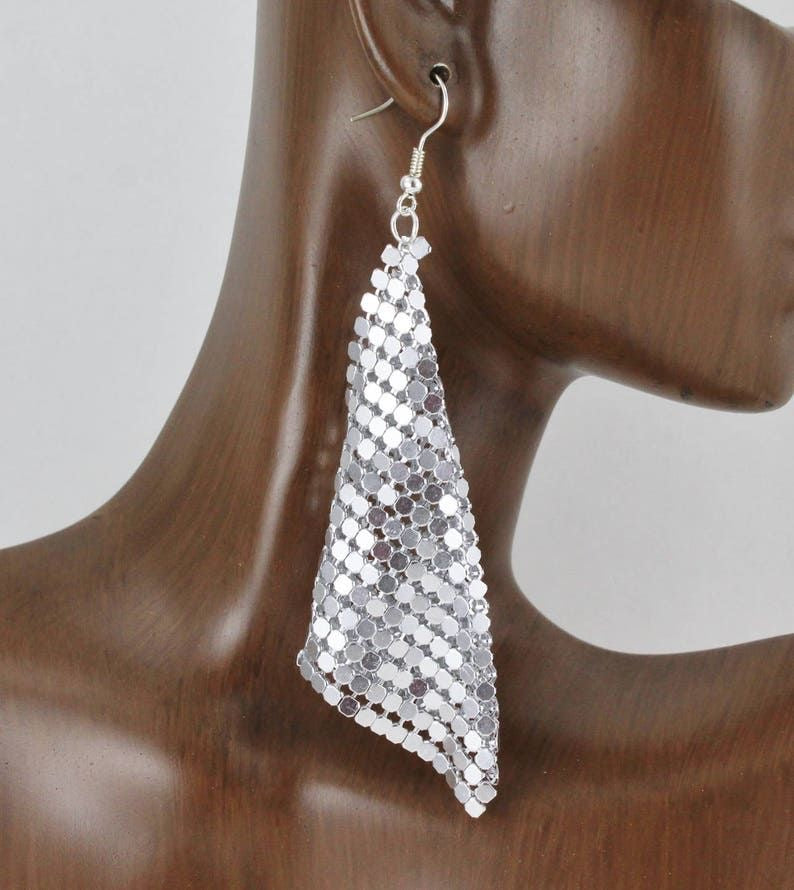 Metal Mesh Tassel Earrings