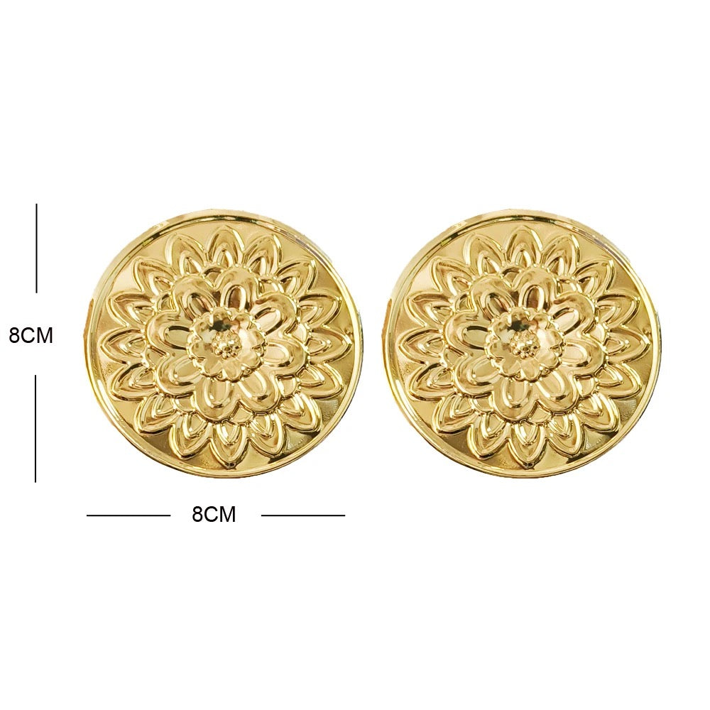 Bold Gold Flower Studs
