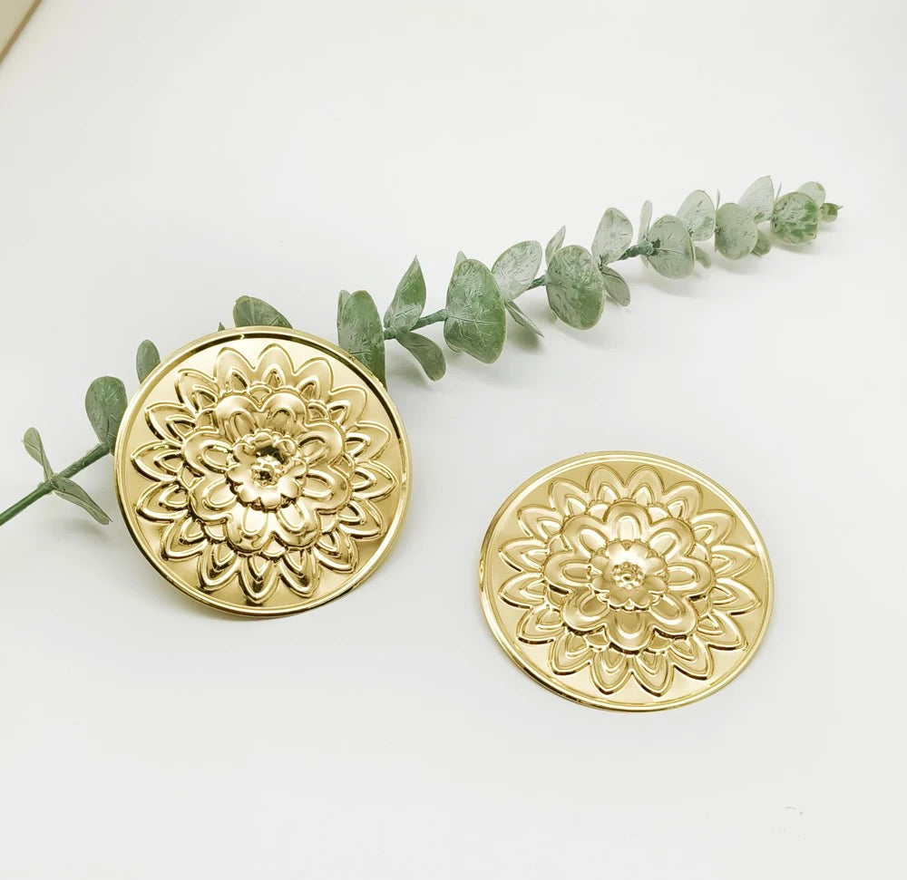 Bold Gold Flower Studs