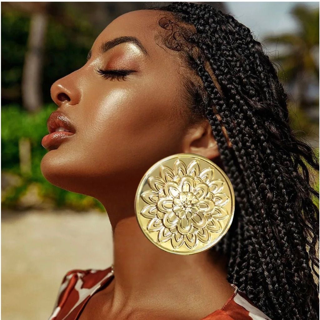 Bold Gold Flower Studs