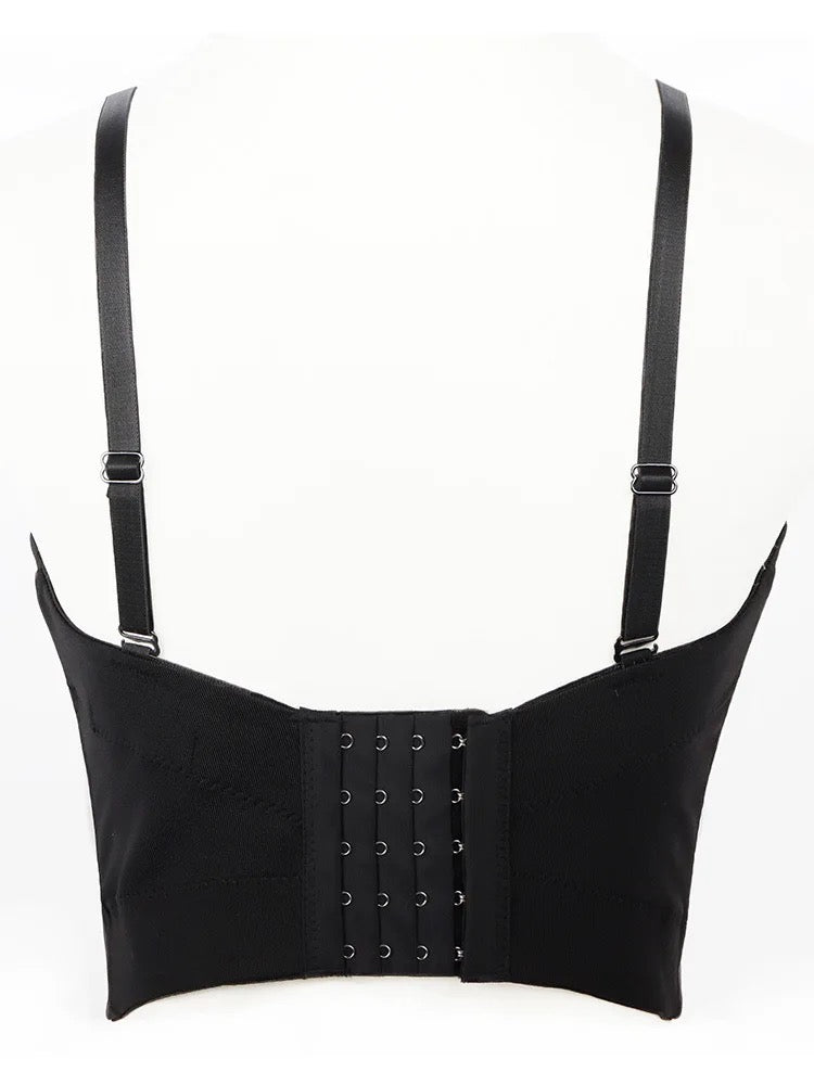 Rhinestone Laced Bustier (Black)