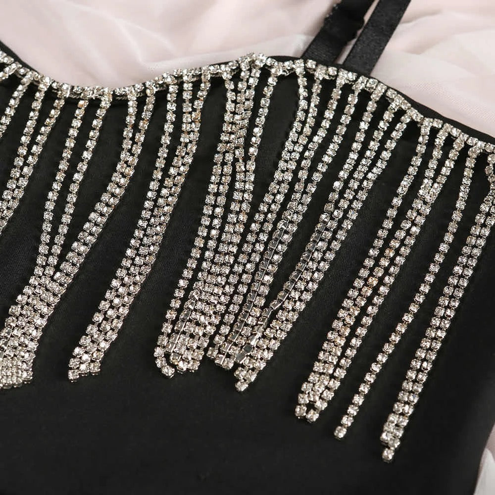 Rhinestone Laced Bustier (Black)
