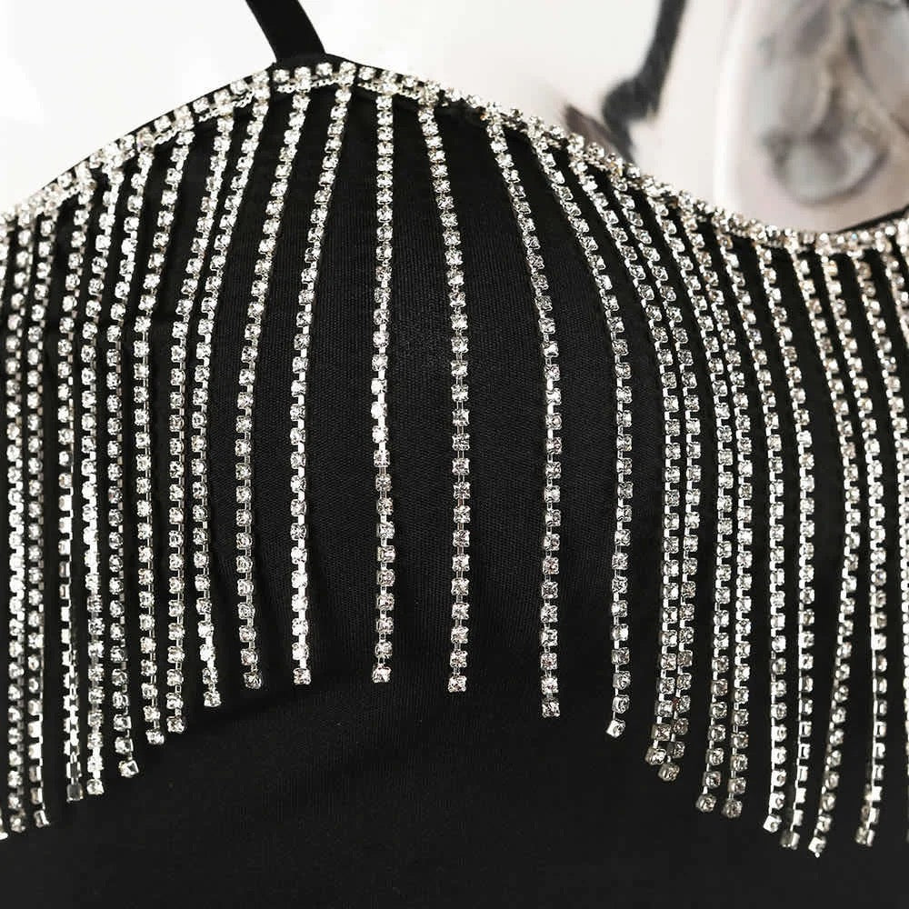 Rhinestone Laced Bustier (Black)