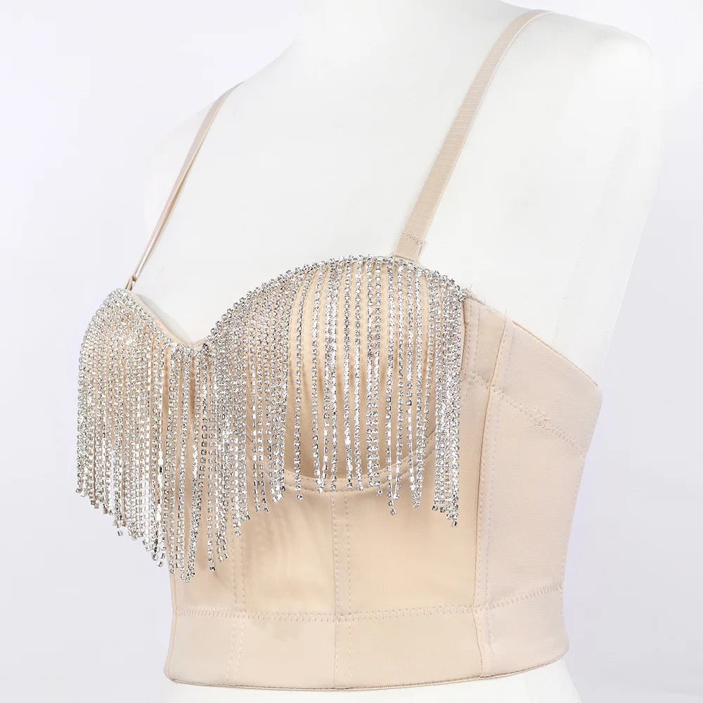 Rhinestone Laced Bustier (Skin)