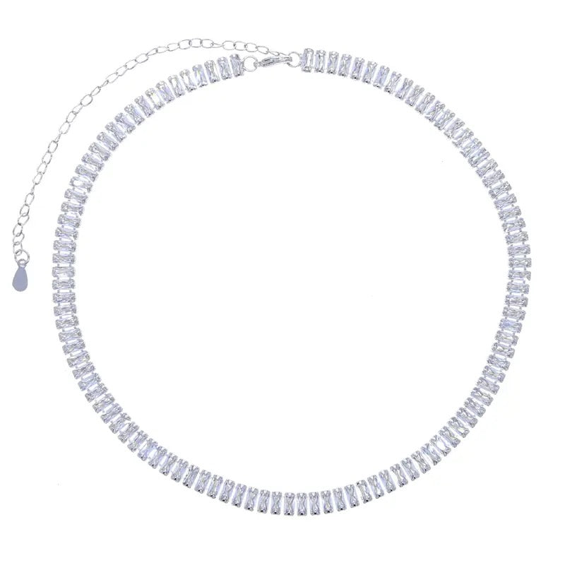 My Rhinestoned Tennis Necklace (Silver)