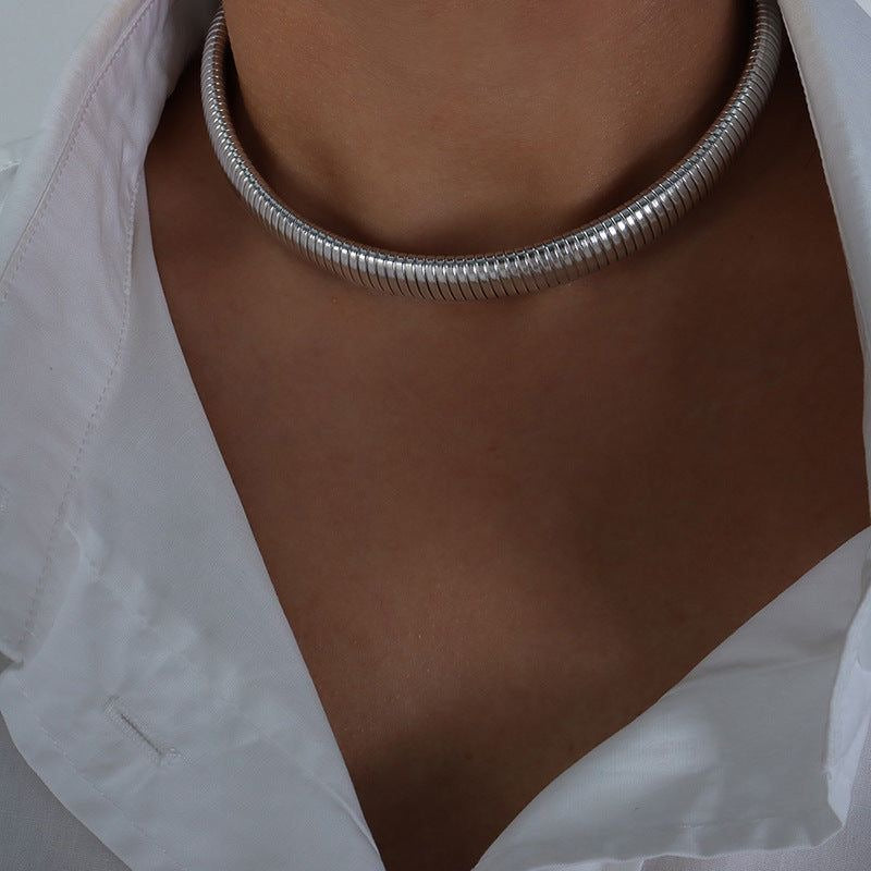 Snake Chain Choker Necklace (Gold & Silver)