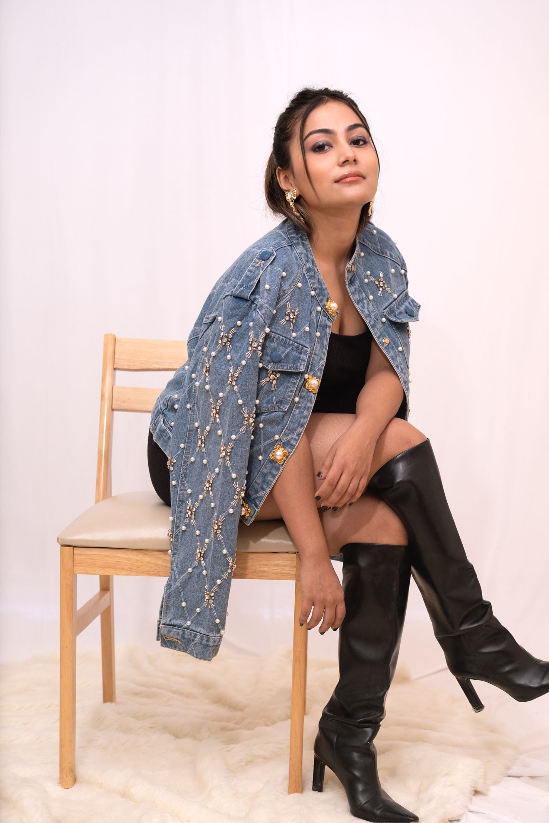 My Pearlux XOXO (Hand Bejeweled Denim Jacket)