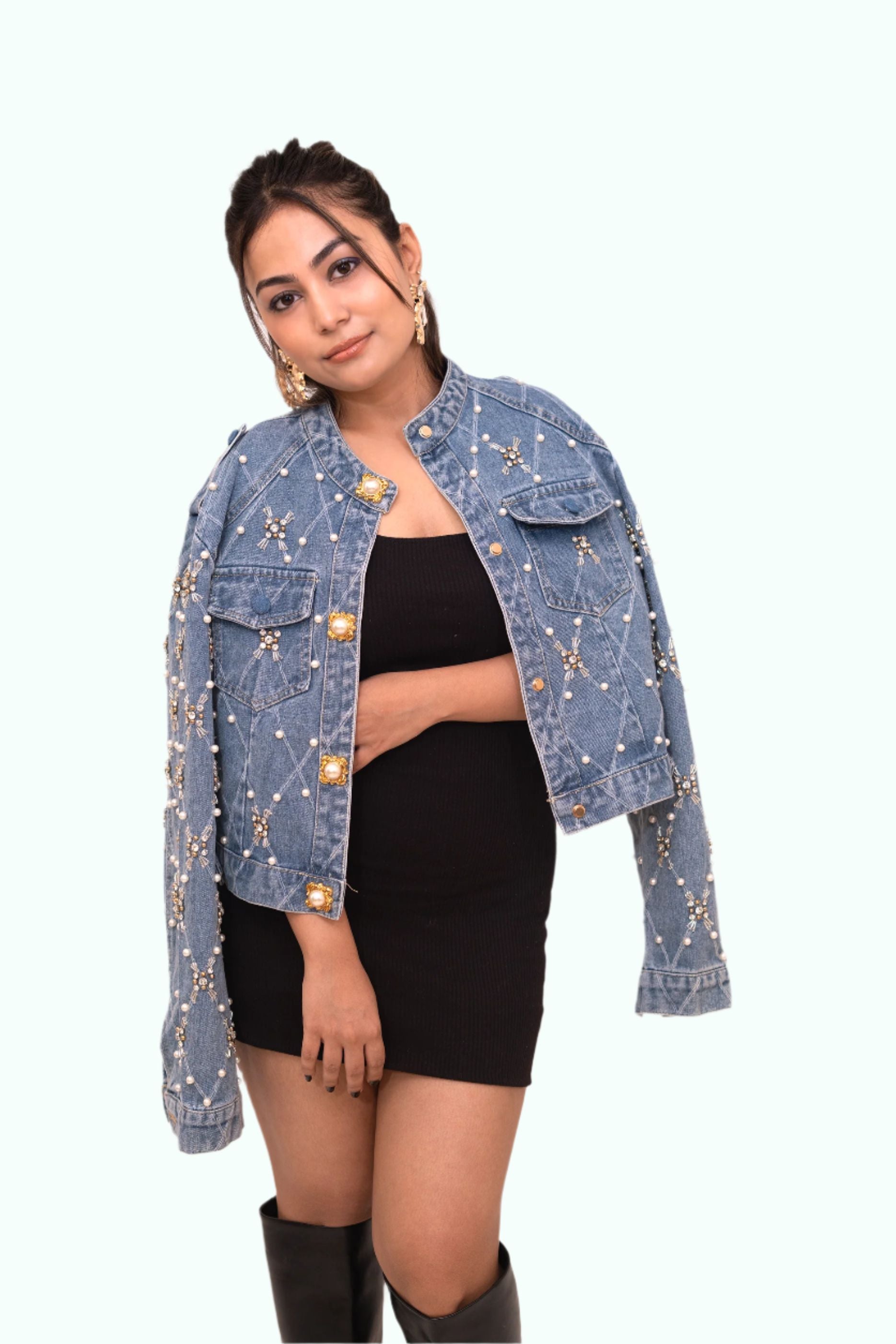 My Pearlux XOXO (Hand Bejeweled Denim Jacket)