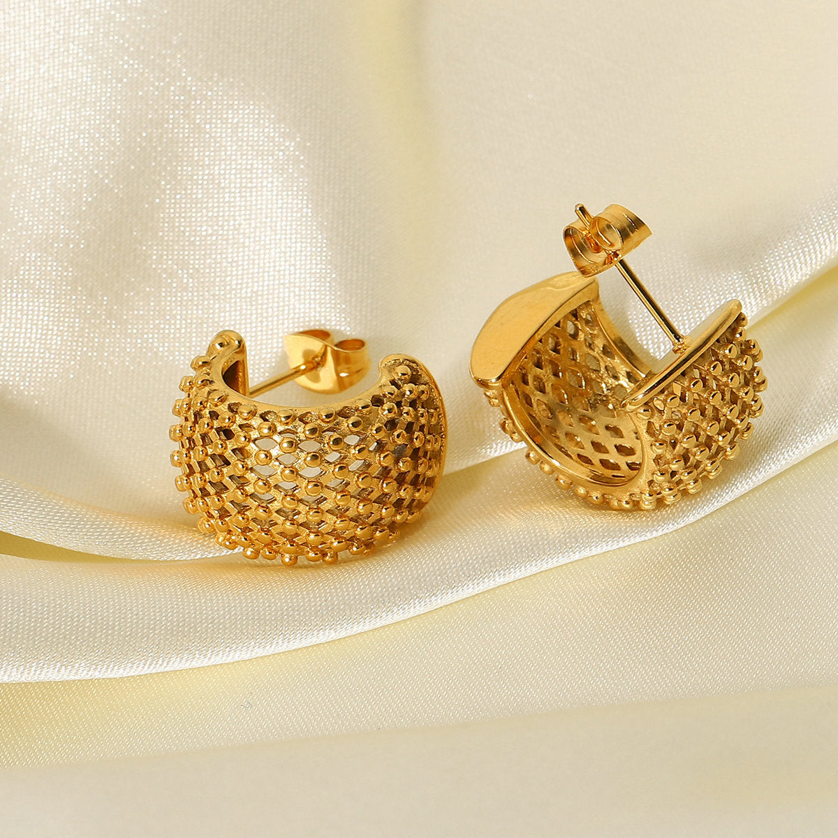 Mesh Half Hoop Earrings