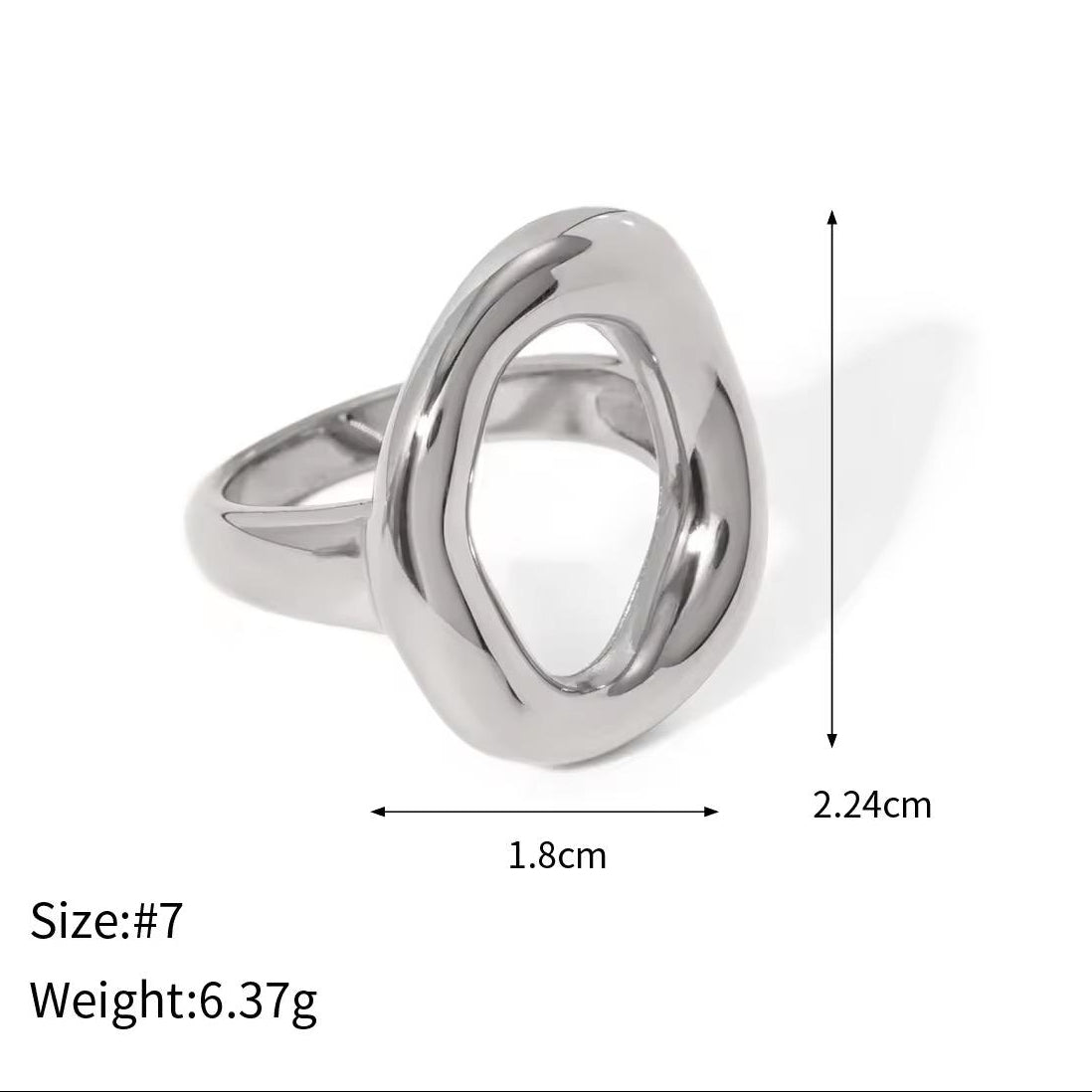 Sculpted Silver Chrome Rings