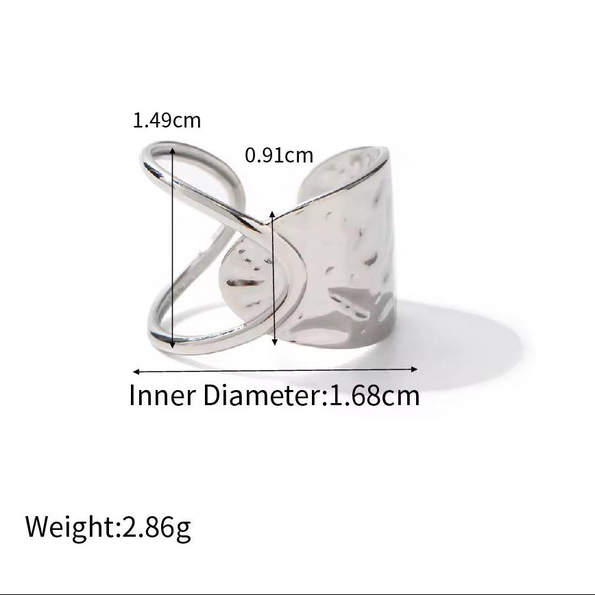 Sculpted Silver Chrome Rings